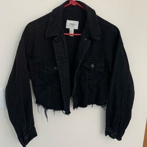 Distressed denim jacket